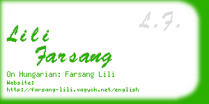 lili farsang business card